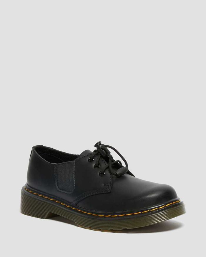 Dr Martens Oxfords Barn Svart Junior 1461 Romario Læder 6015SGINU